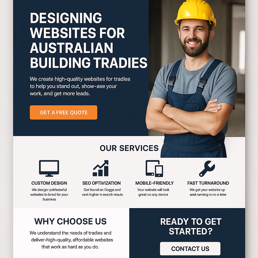 Speedy Tradie Websites Designing Sites for Australian Building Trades